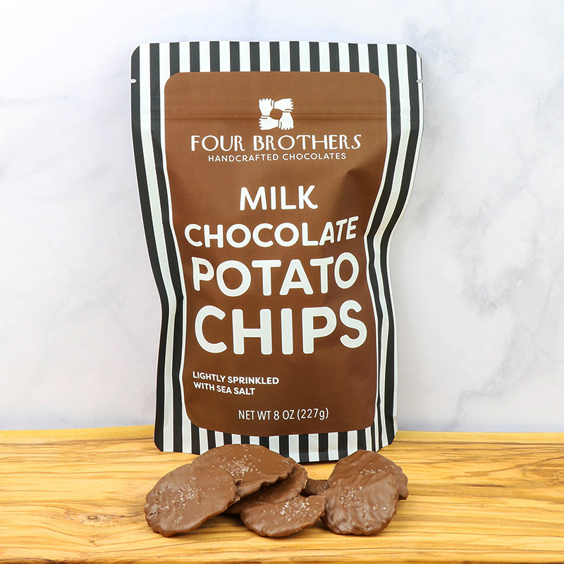Gourmet Chocolate Covered Potato Chips | rippled chips in chocolate, 6 oz Chocolate covered potato chips near me